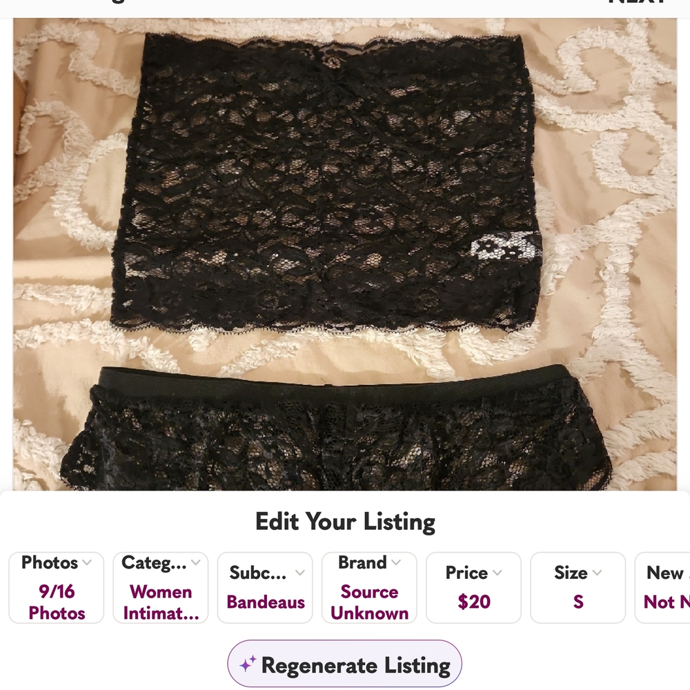 Black Lace Bandeau Set